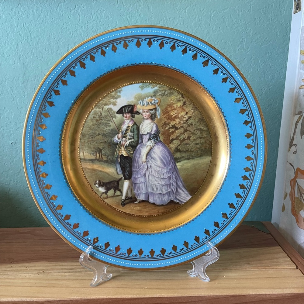 Large Antique Royal Vienna cabinet plate Gainsborough 11” Gold